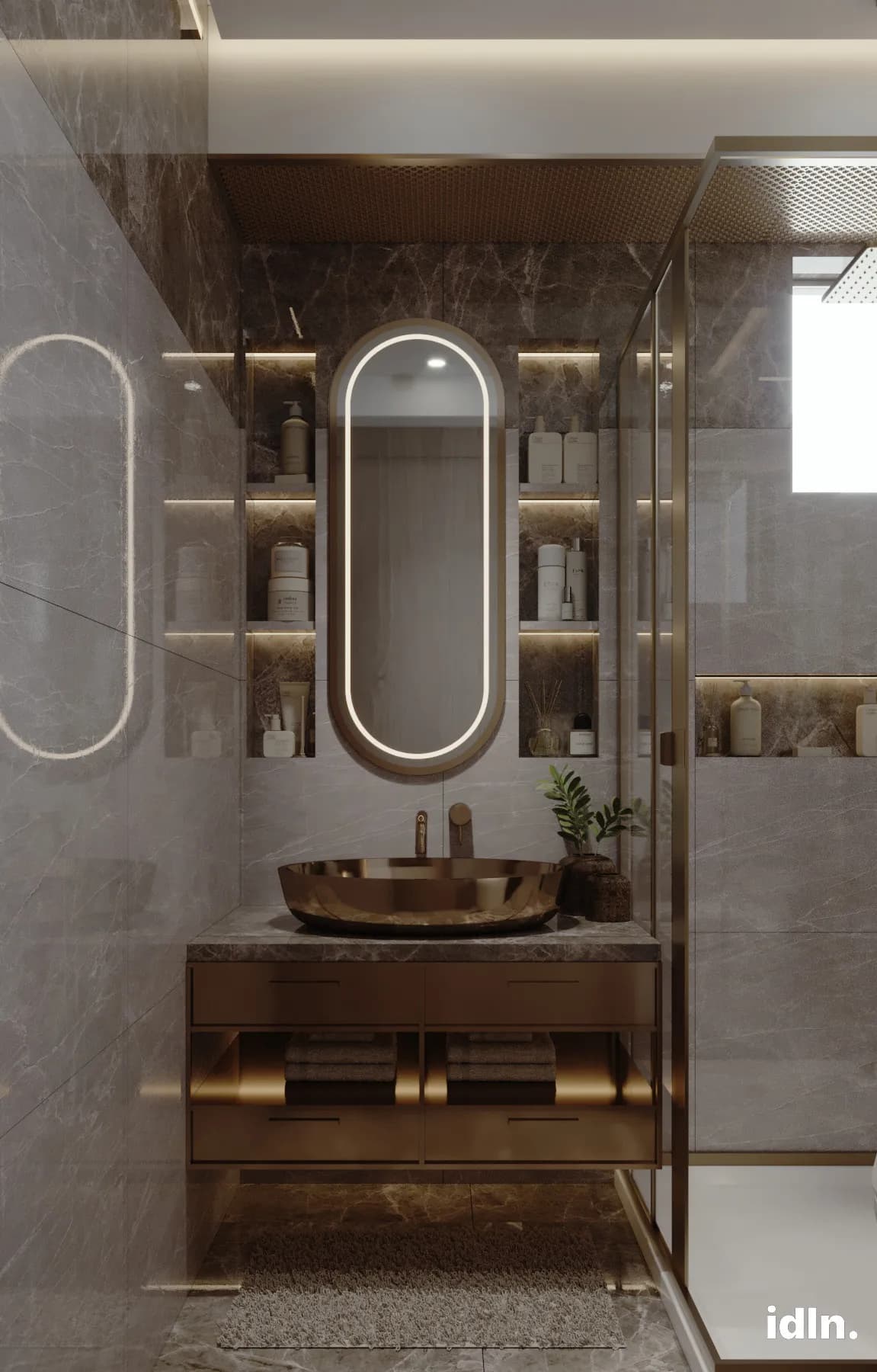This is a modern luxury bathroom