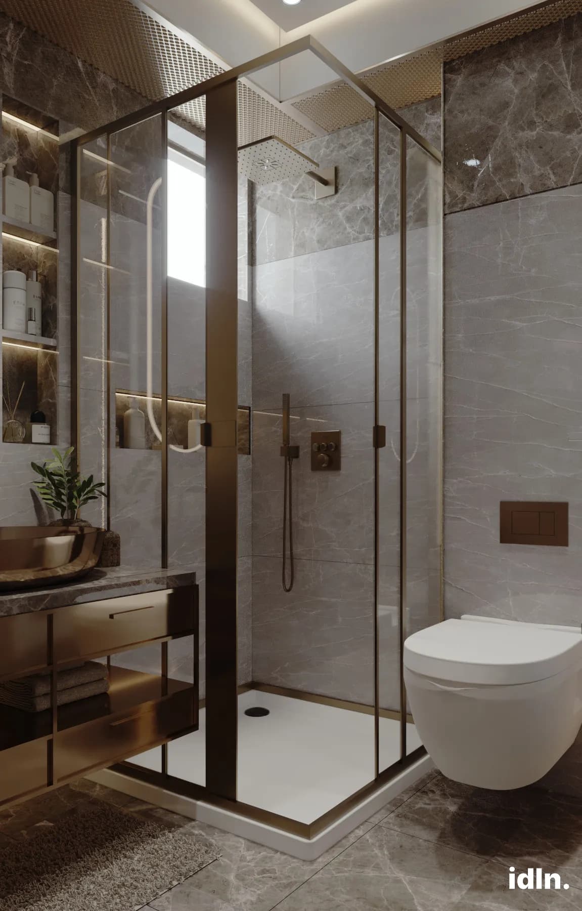 This is a modern luxury bathroom