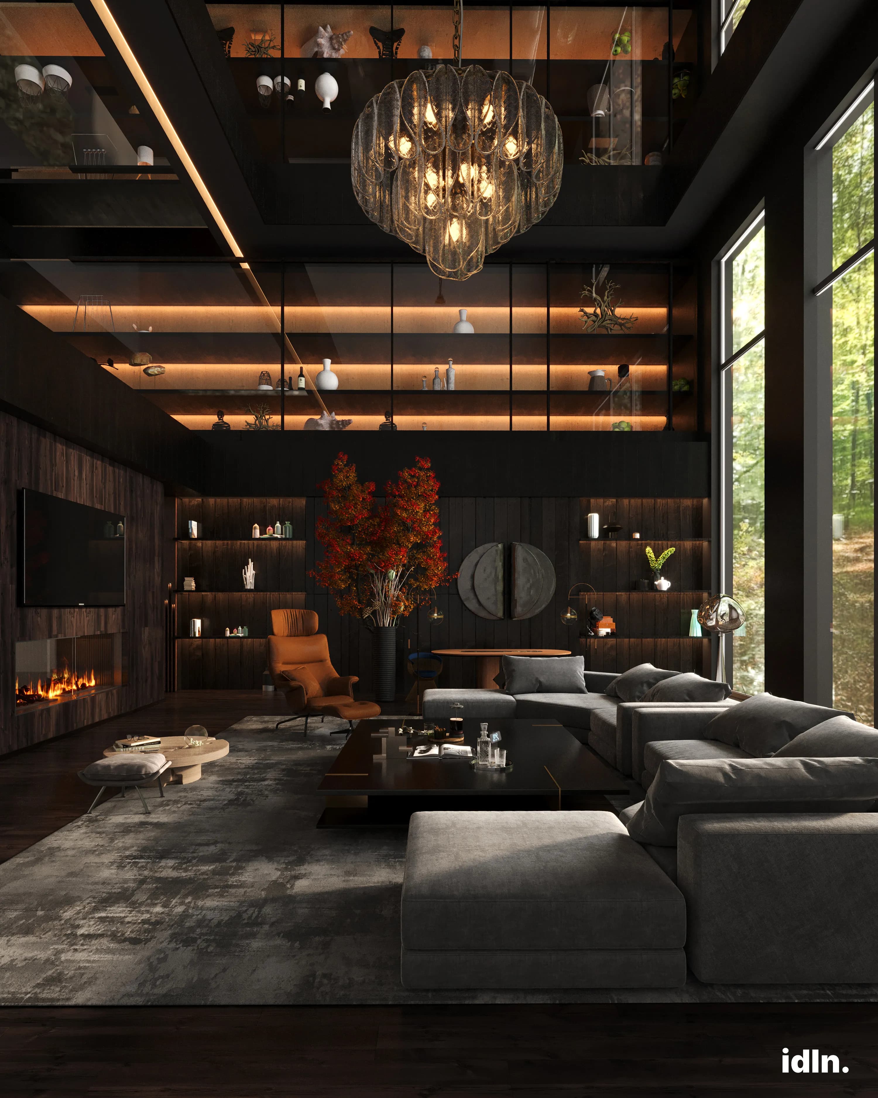 dark aesthetic living room