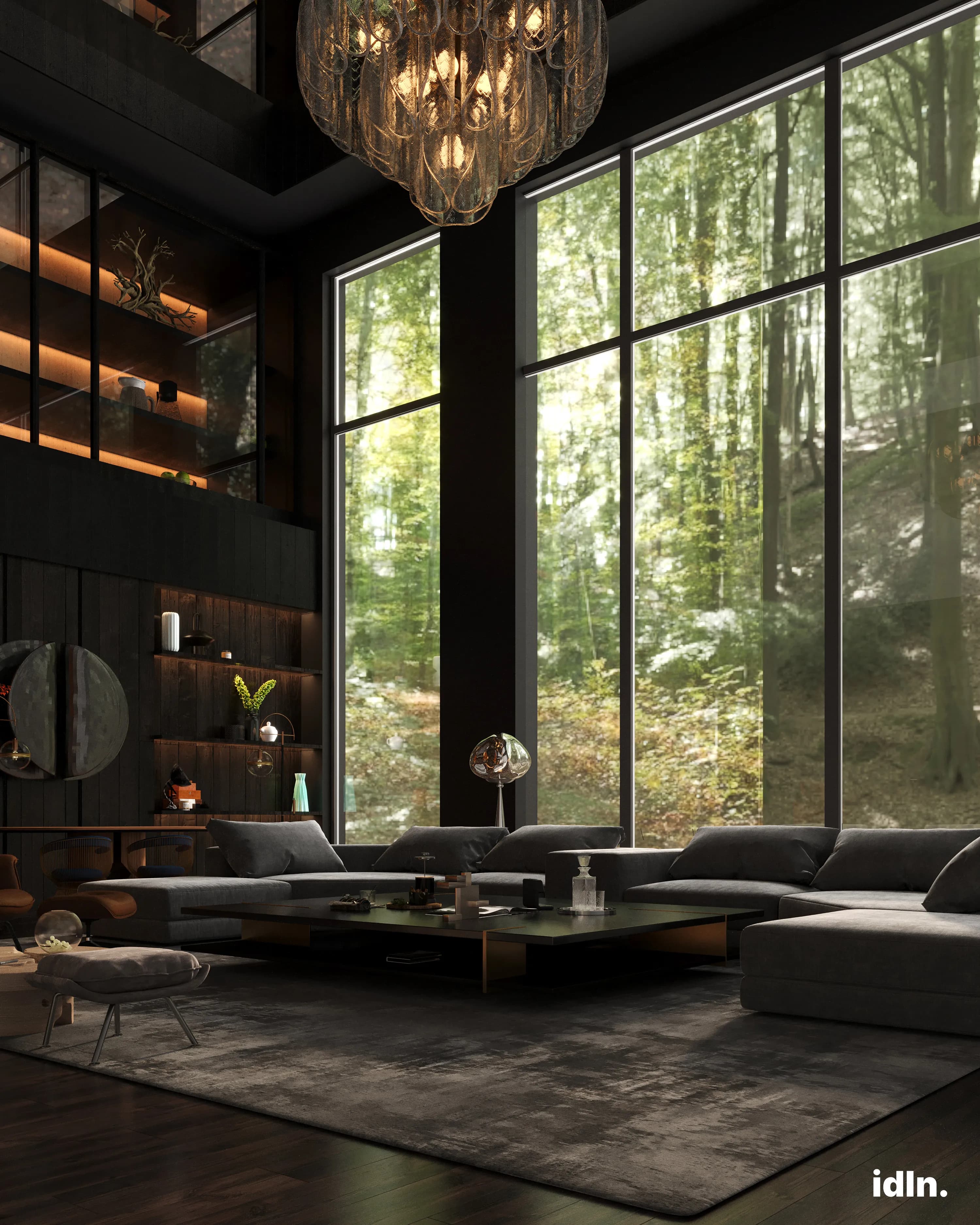 dark aesthetic living room