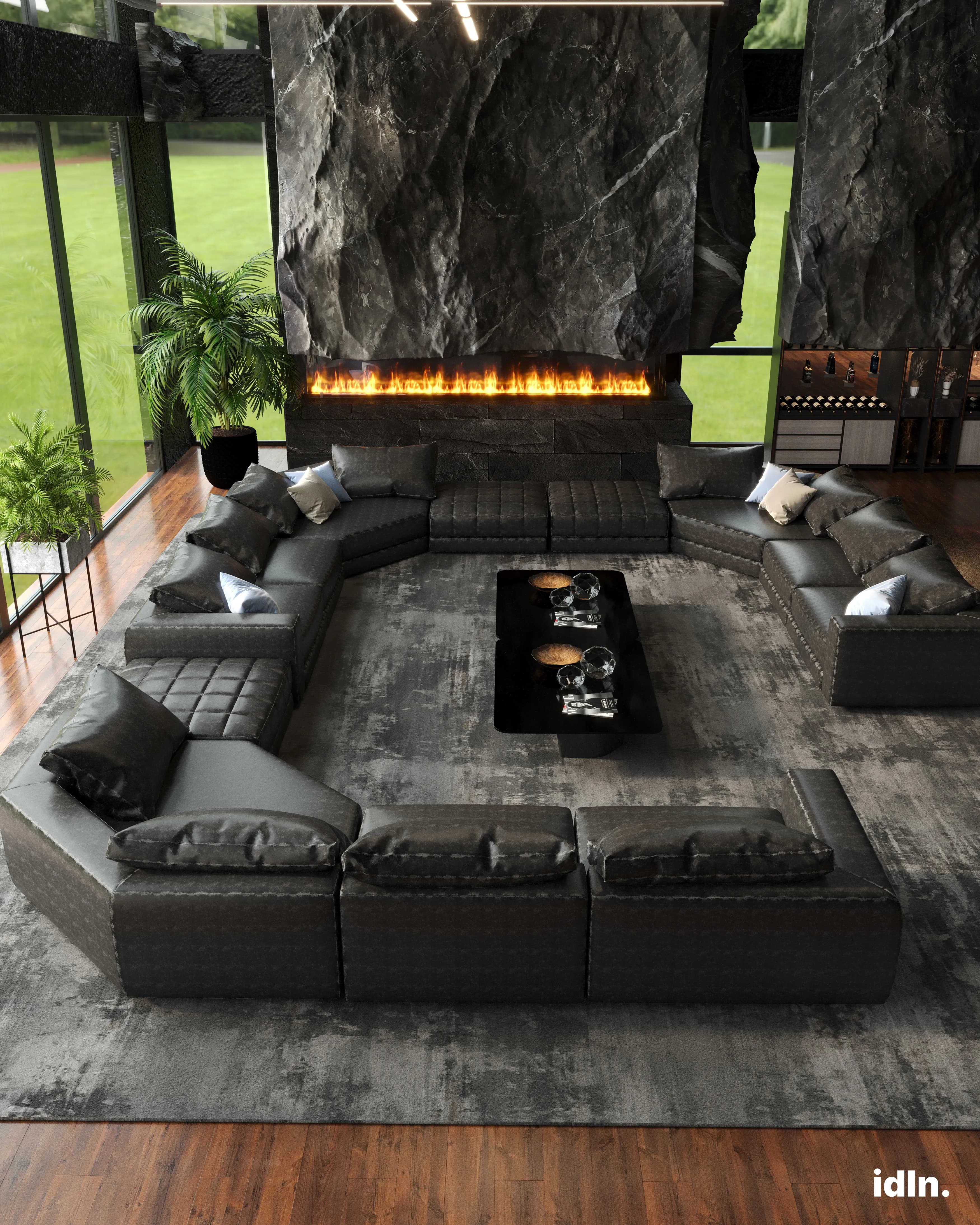 black living room