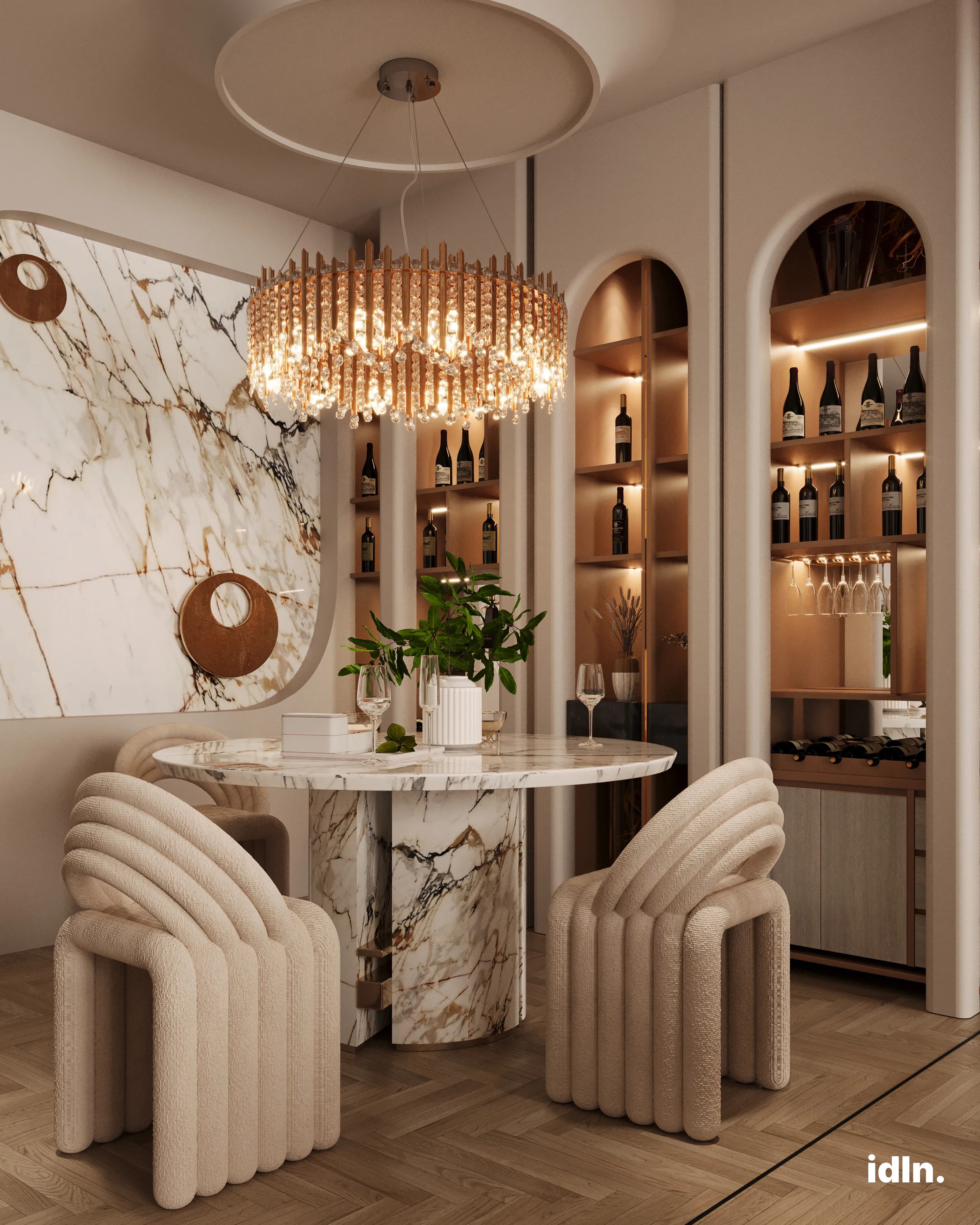 This is a wabisabi open concept living and dining area, wabisabi japanese interior design style