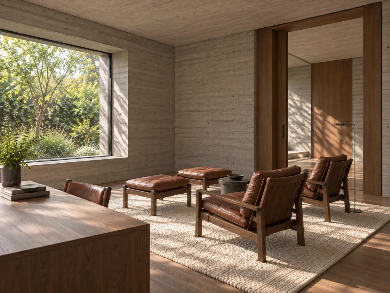 Concept visualization of Shadow Bench House, reading room opposing
