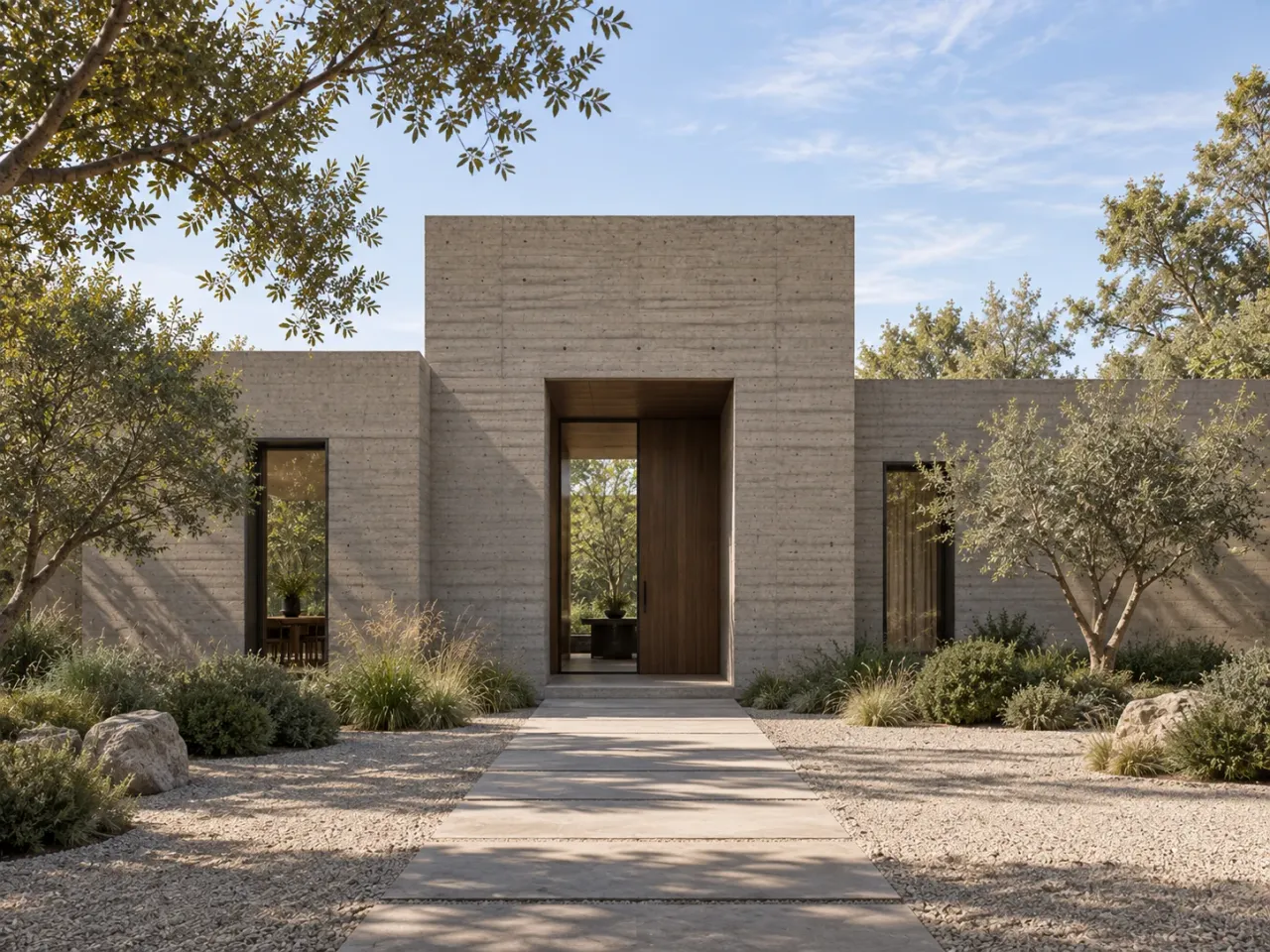 Concept visualization of Shadow Bench House, 09 exterior front elevation daylight