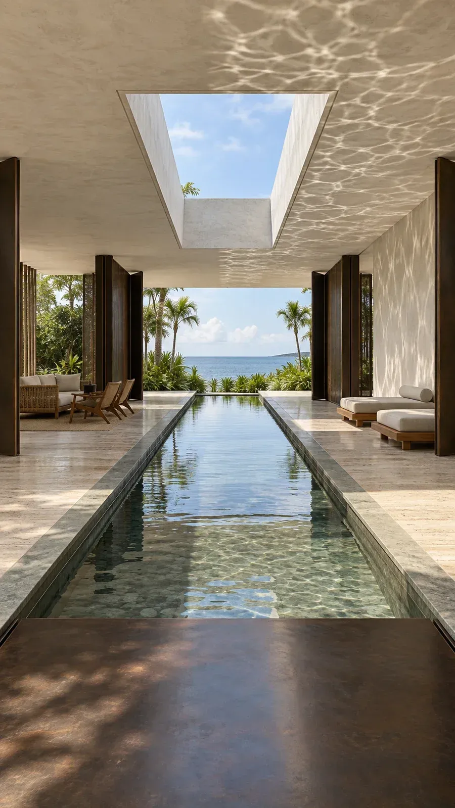 Mirror Tide House: A Coastal Home Organized by Water | IDLN Design Studio